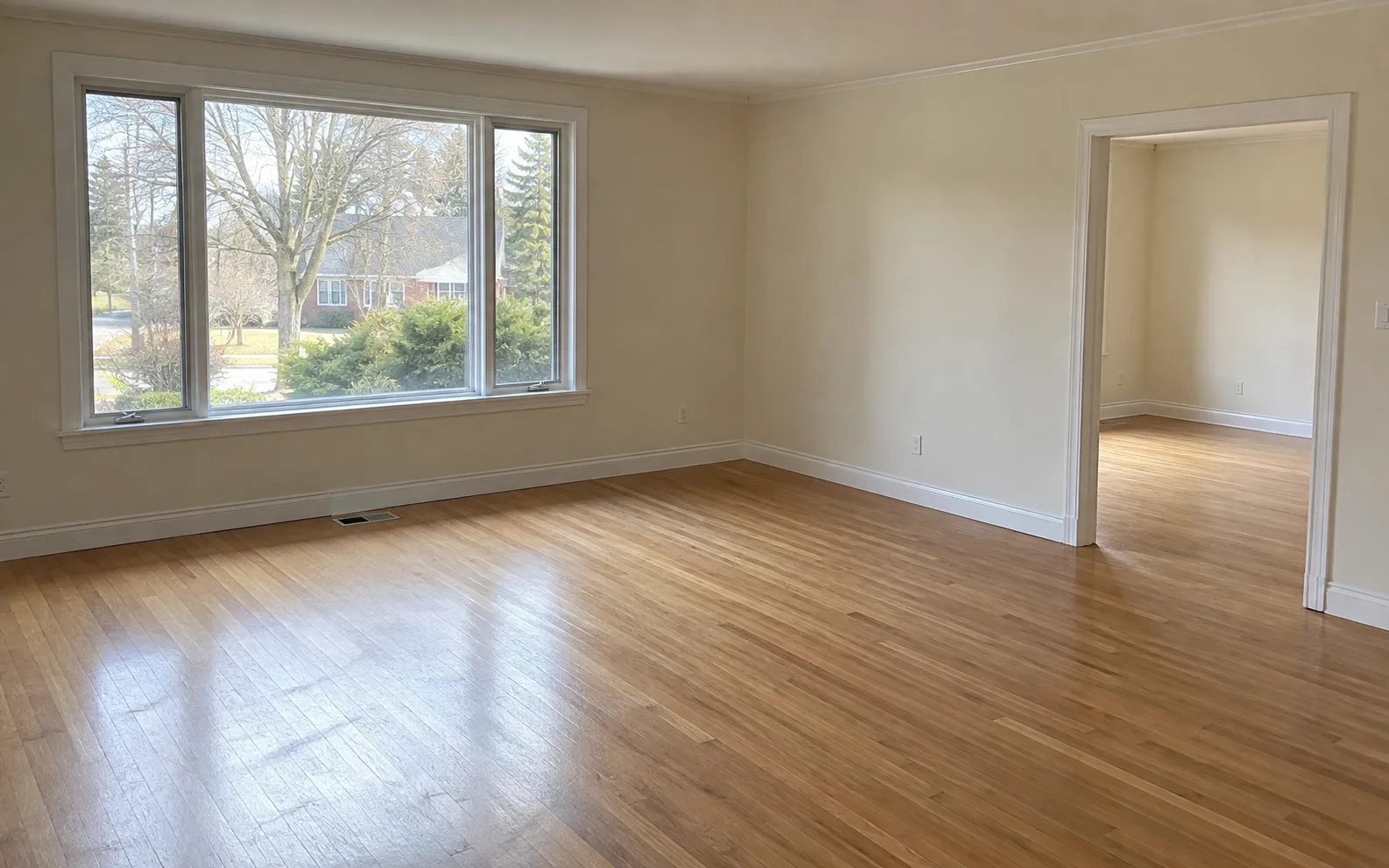 an empty finished room in natural light